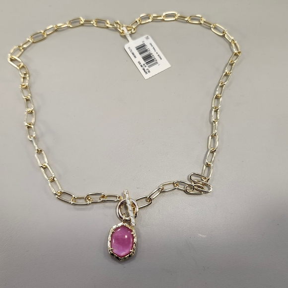 NWT Kendra Scott Gold-Tone Stone 18" Pendant in Gold Azalea Illusion - Picture 3 of 3